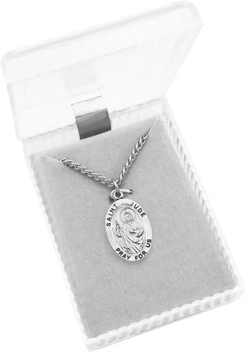 Vista 4 de Rosemarie Collections Collar con colgante de medalla religiosa de San Jude Metal