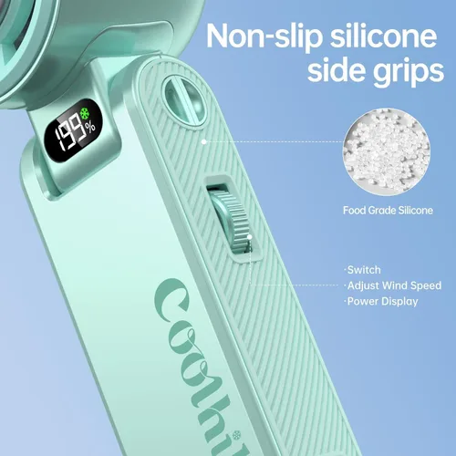 Vista 8 de Ventilador portátil de mano con enfriador de hielo: Ventilador de mano recargable de 100 velocidades de 5500 mAh, ventiladores personales