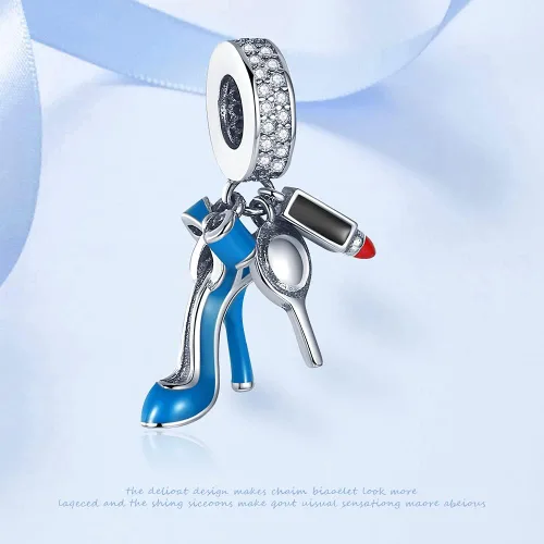 Vista 4 de Abalorio de plata de ley 925 para pulseras y collares Pandora para mujer, circonitas cúbicas 5A, cuentas de joyería