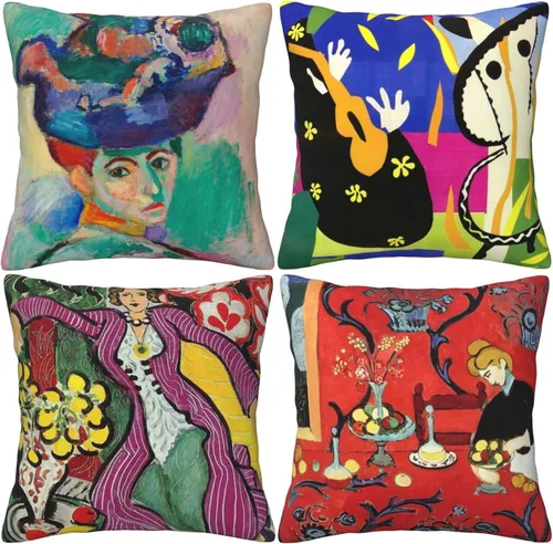 Vista 9 de Claude Monet - Juego de 4 fundas de almohada de pintura de 18 x 18 pulgadas, fundas de almohada cuadradas decorativas para sofá, auto