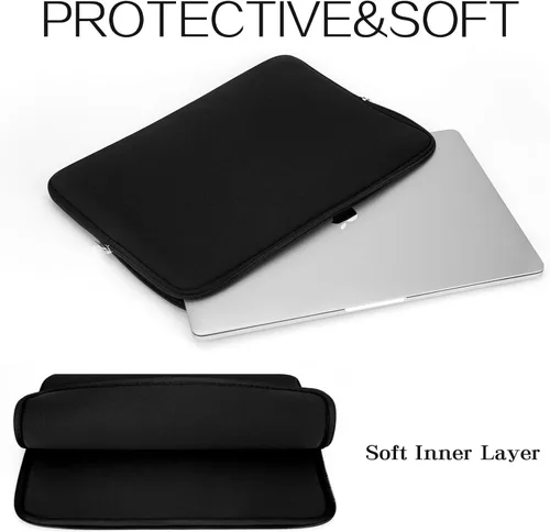 Vista 3 de Funda protectora para laptop de 14 pulgadas, funda suave para MacBook Air15 Negro