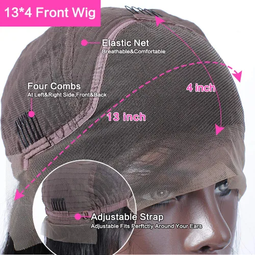 Vista 6 de Pelucas de cabello humano con encaje frontal de 13 x 4 pulgadas, pelucas frontales de 13 x 6 pulgadas, pelucas de encaje frontal HD para mujeres