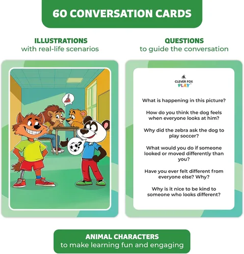 Vista 2 de Tarjetas de inclusión y diversidad cultural para niños - Juego SEL para empatía, discapacidad, conciencia social y habilidades de afrontamiento