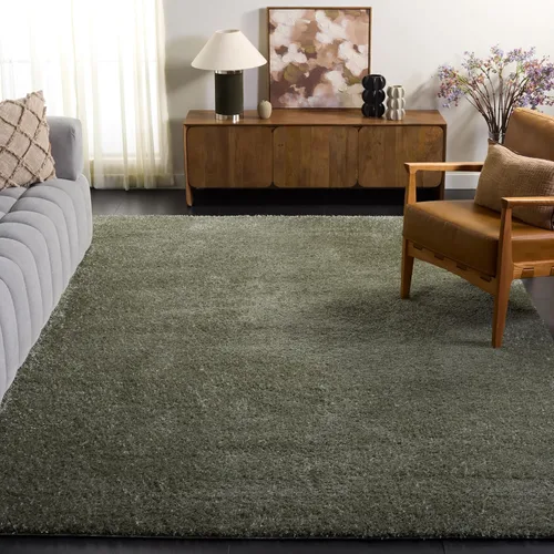 Vista 27 de SAFAVIEH Tahoe Shag Collection - Alfombra de área de 2 x 7 pies, color gris, diseño geométrico, felpa de 1.2 pulgadas de grosor, ideal para zonas