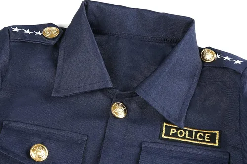 Vista 4 de Neilyoshop Disfraz de policía para niños uniforme de policía disfraz de Halloween