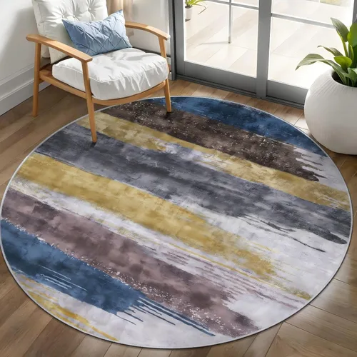 Vista 66 de Ciicool Alfombra moderna abstracta de 2 x 3 pulgadas, lavable, pequeña, antideslizante, de pelo bajo, alfombra de entrada plegable para cocina