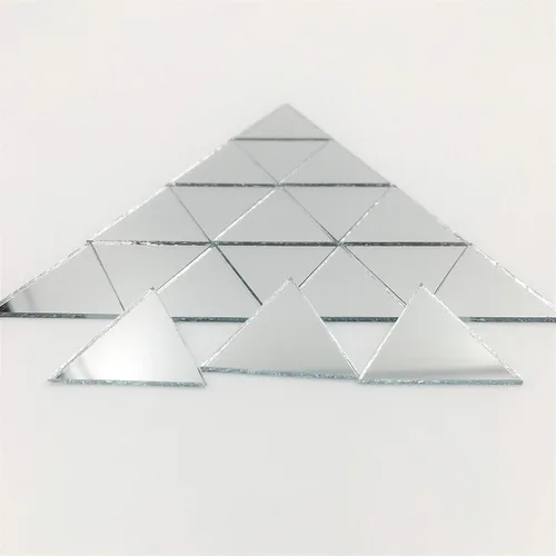 Vista 3 de Azulejos de mosaico de espejo triangular de 1" espejos artesanales de forma triangular 150pcs