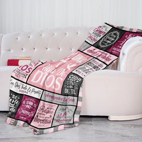 Vista 4 de Regalos cristianos españoles para mujer, manta de 50 x 60 pulgadas, regalos cristianos para mujeres, regalos religiosos inspiradores para mujeres