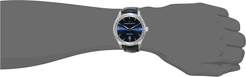Vista 5 de Hamilton Jazzmaster Reloj automático suizo de 1.575in, esfera azul, correa de cuero azul (modelo H32475640), Azul Patchwork, Reloj automático