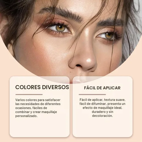 Vista 7 de Océane Paleta de sombra de ojos neutra 9 colores Plata fría rosa dorado