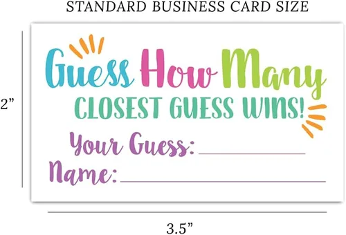 Vista 4 de 50 tarjetas de juego Candy Guessing - Adivina cuántas entradas en el juego Jar
