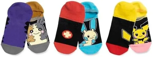 Vista 2 de Pokémon Center calcetines eléctricos invisibles de amistad (3 pares) (talla única), Multicolorido