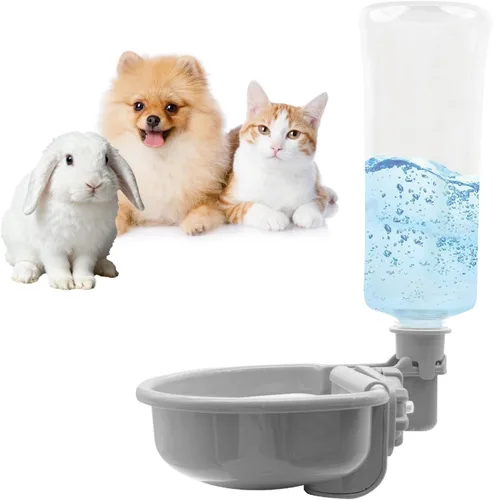 Vista 9 de Vannon Botella de agua para mascotas de 16oz, dispensador de tazón de agua por gravedad para jaula, dispensador de agua anti-desbordamiento