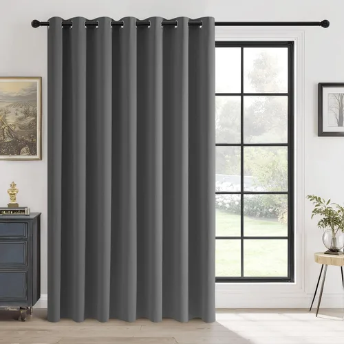 Vista 85 de RYB HOME Cortinas portátiles para puerta con privacidad, cortinas opacas y aislantes térmicas para dormitorio, armario, sala de estar, comedor, Beige