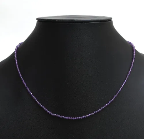 Vista 3 de Gempires - Collar natural, cuentas facetadas, cristales curativos de energía, cadena chapada en plata, regalo para ella, joyería de piedras