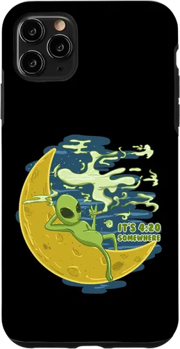 Vista 11 de Estuche de regalo para iPhone 14 Pro Alien 420 Somewhere Funny ET Cannabis Marihuana Stoner