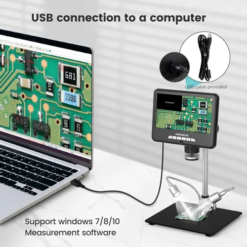 Vista 5 de Andonstar Microscopio digital HDMI AD207S-Pro, microscopio de soldadura, microscopio de moneda para monedas de error, kit de microscopio electrónico