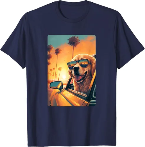 Vista 82 de Golden Retriever - Camiseta divertida de Golden Retriever con lentes, Negro
