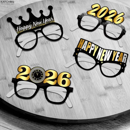 Vista 5 de KatchOn, Gafas de Año Nuevo 2026 – Paquete de 12 Lentes de feliz año nuevo 2026 para suministros de fiesta de Año Nuevo 2026 Gafas de fiesta NYE
