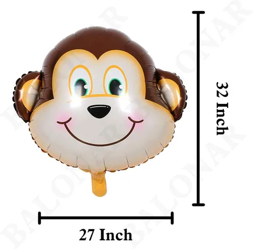 Vista 7 de BALONAR 5 globos de aluminio de 32 pulgadas, diseño de león, cebra, mono, graffe, globos de animales para fiestas de cumpleaños infantiles