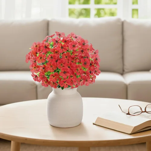 Vista 16 de Lifewit Flores artificiales para exteriores, 12 paquetes de flores falsas de plástico para decoración del jardín del hogar, plantas sintéticas