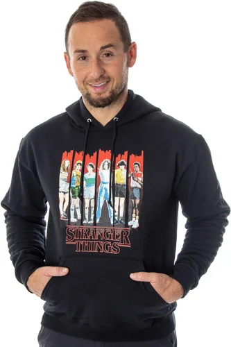 Vista 2 de Seven Times Six Stranger Things Adult Men's Blurred 6 Character Team Panel Sweatshirt Pullover Hoodie