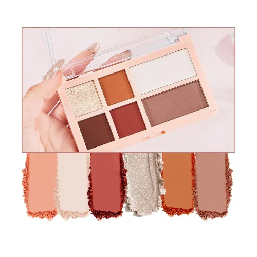 Vista 17 de Paleta de sombras de ojos de acabado múltiple, paleta de brillo metálico mate con polvo sedoso y suave, destello fino y duocromático, sombras 2#