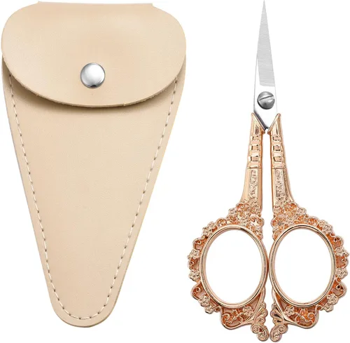 Vista 8 de Sewing Embroidery Scissors, 4.5’’ Sharp Crochet Shears with Cover All Purpose Tip Scissor, for Craft, Crochet, Cross Stitch, Needlework, Artwork