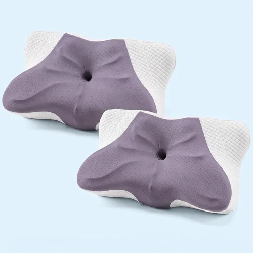 Vista 12 de Sweetcrispy Almohada cervical para cuello y hombro, almohadas ergonómicas de espuma viscoelástica, contorno lateral para adultos, soporte ortopédico