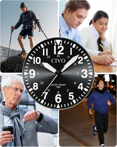 Vista 8 de CIVO Military Watch for Men Waterproof: Analog Mens Watches Classic- Field Wrist Watches for Man