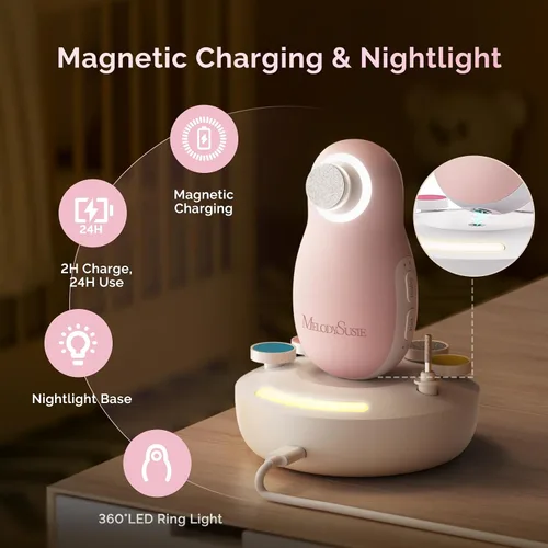 Vista 2 de MelodySusie Máquina de sonido con recortador de uñas eléctrico para bebés