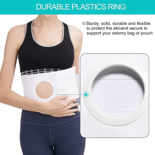 Vista 3 de Cinturón de ostomía médica Cinturón de soporte para hernia de ostomía y hernia abdominal, soporte de estoma para pacientes con colostomía