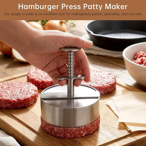 Vista 7 de Prensa de hamburguesas de 4.5 pulgadas para hamburguesas de acero