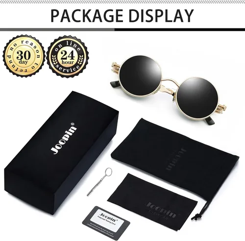 Vista 6 de Gafas de sol Joopin polarizadas, estilo Lennon, redondas, gafas de sol estilo hippy redondas para mujer y hombre