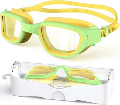 Vista 9 de Gafas de natación para niños, gafas de natación para niños de 6 a 14 años, gafas de piscina con protección UV antivaho para niños y niñas