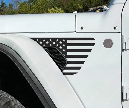 Vista 7 de Skull Daddy Graphics Banderas de ventilación estándar compatibles con Jeep Wrangler Gladiator Rubicon Mojave 392 JL JT 2018-2026 (4X azul)