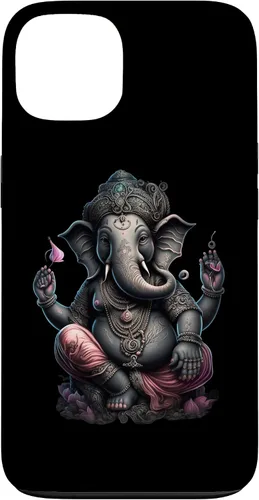Vista 7 de iPhone 16 Dios hindú Ganesha Lotus Pose Yoga y Meditación Caso