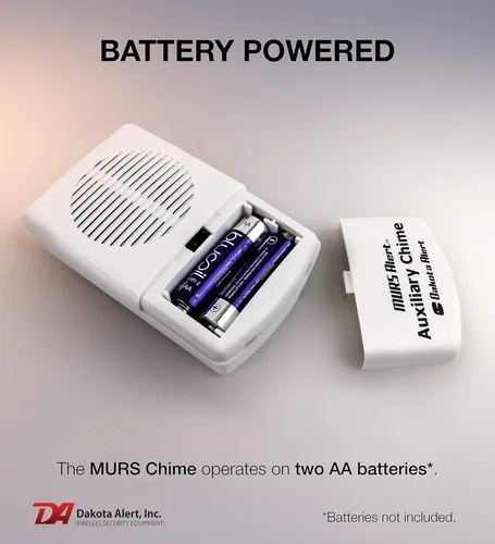 Vista 4 de Dakota Alert MURS - Timbre auxiliar - Alarma de timbre con cable a batería para estación base M538-BS MURS, alerta de timbre MURS