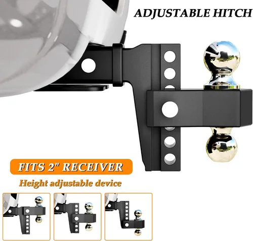 Vista 11 de VNN - Enganche de remolque ajustable: se adapta solo a receptor de 2 pulgadas, caída/elevación de 6 pulgadas, enganche de caída de aluminio, montaje
