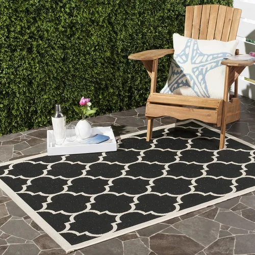 Vista 16 de SAFAVIEH Courtyard Collection - Alfombra decorativa de 2 x 3 pies 7 pulgadas, verde oscuro y beige, no desprende pelusa y de fácil cuidado