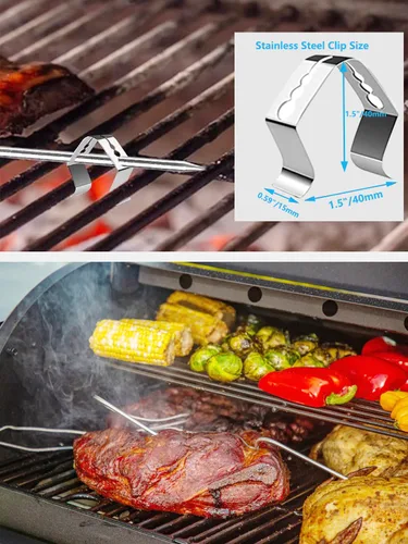 Vista 7 de Repuesto para sonda de carne Traeger, compatible con parrillas de pellets de madera Traeger y ahumador, equipado con kit de soporte de parrilla