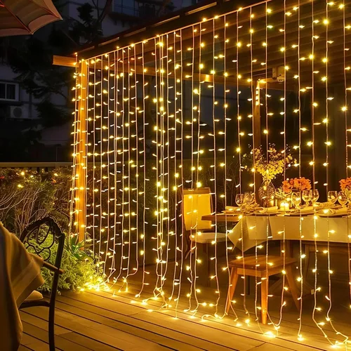 Vista 12 de Dazzle Bright 300 luces LED para cortina, luces de hadas del Día de San Valentín para dormitorio con 8 modos de iluminación, luces de ventana