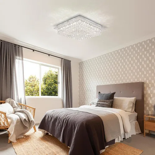 Vista 9 de Candelabros de cristal, lámpara de techo de cristal de montaje empotrado, lámpara de techo LED para pasillo, lámpara de techo moderna