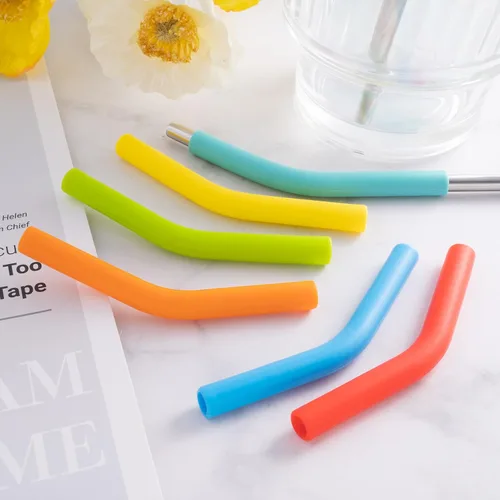 Vista 5 de HINZIC Hydraflow - 12 piezas de punta de repuesto para popotes flexibles de silicona multicolor para pajitas de goma de grado alimenticio