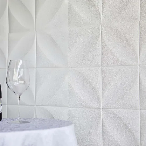 Vista 9 de Efavormart - Paquete de 10 paneles de pared con patrón de diamante blanco 3D de 52 pies cuadrados, azulejos geométricos modernos de espuma para Tipo