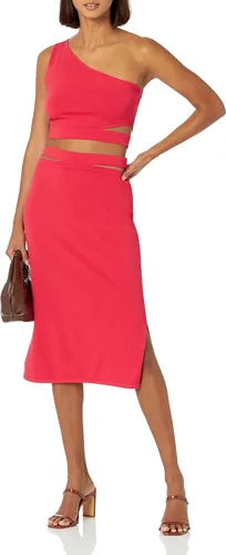 Vista 3 de The Drop Women's Plus Size Valentina Cropped One Shoulder Cut-Out Sweater Top