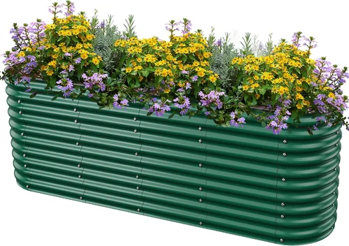 Vista 16 de Camas de Jardín Elevadas 8 X 2 X 1.4 Pies, Camas de Jardín Elevadas Galvanizadas Caja de Plantación al Aire Libre para Verduras, Jardinería, Flores