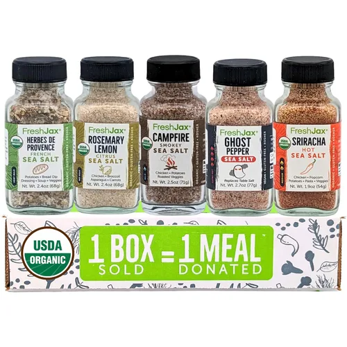 Vista 13 de FreshJax Gourmet especias y sazonadores, caja de regalo (juego de 5) Gourmet five-pack BBQ rub spices for steak, chicken, and seafood, making it