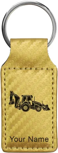 Vista 36 de LaserGram Llavero rectangular, retroexcavadora, grabado personalizado incluido