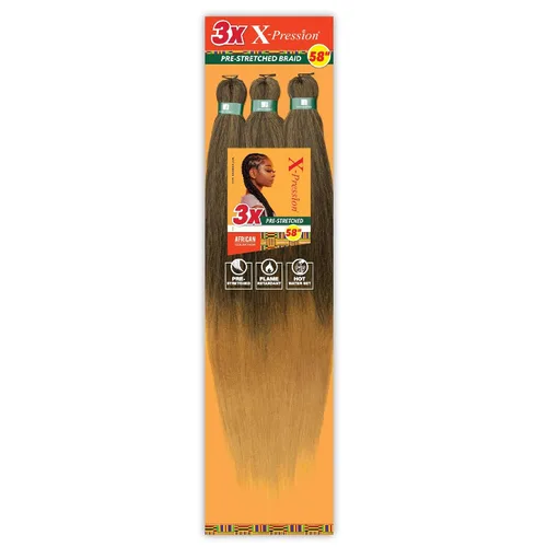 Vista 53 de Sensationnel X-Pression - Trenzas sintéticas prestiradas, 3 unidades, 58 pulgadas, negro azabache 1 Cabello trenzado, Kanekalon, ignífugo
